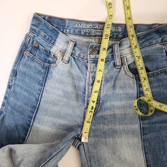 American Eagle Outfitters vintage high-rise two-tone crop jeans 0 R inseam 25" - Picture 13 of 15